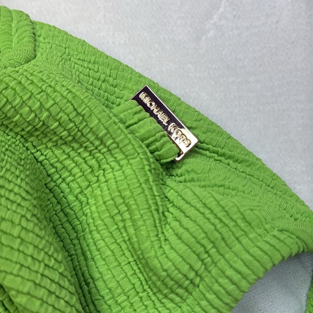 Michael Kors One Piece Cut Out One-Shoulder Lime Green Swimsuit- Size 4- NWT - Picture 6 of 8